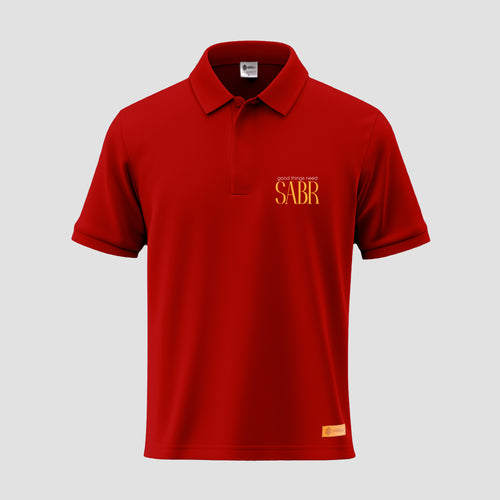 Good Things need Sabr Polo Shirt Hover