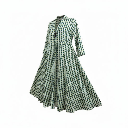 Green Flowers | Printed Abaya