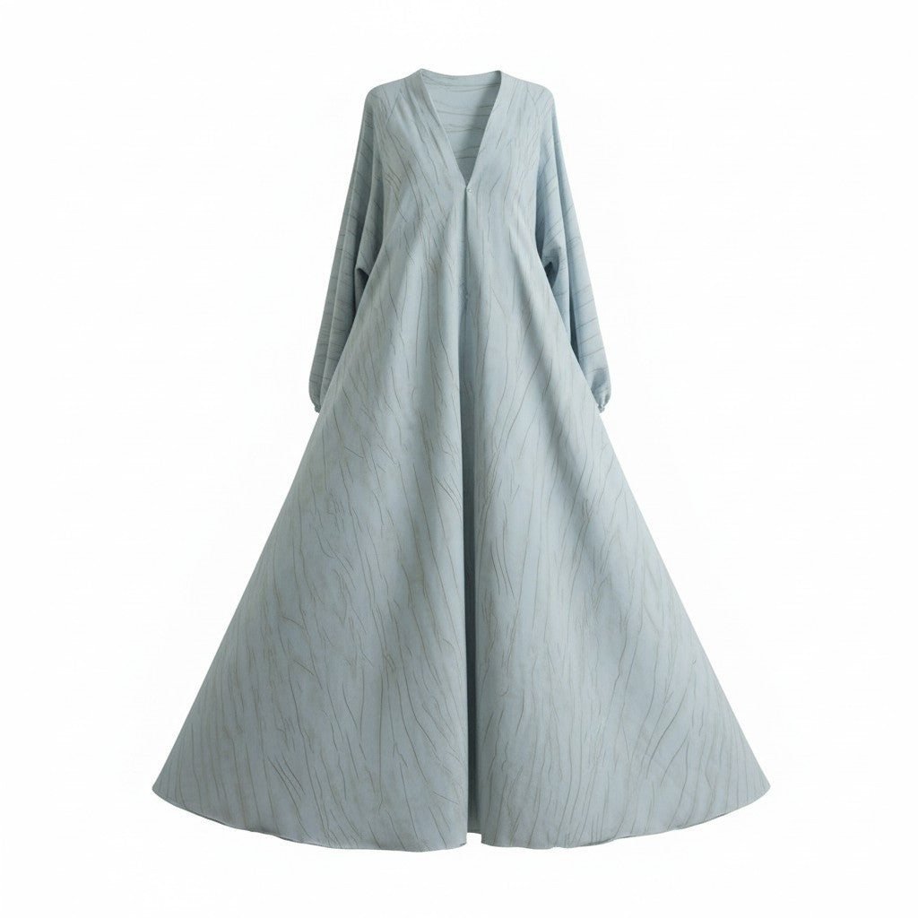 Silver Blue  | Printed Abaya