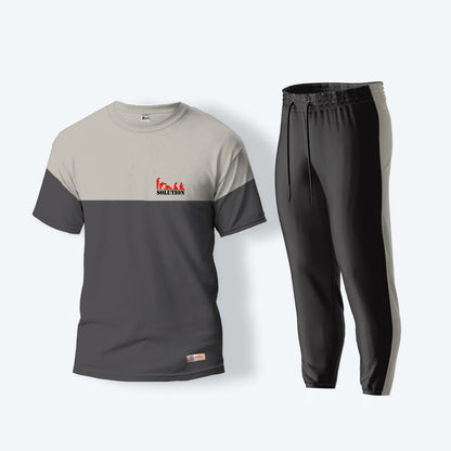 Black and Beige Track Suit