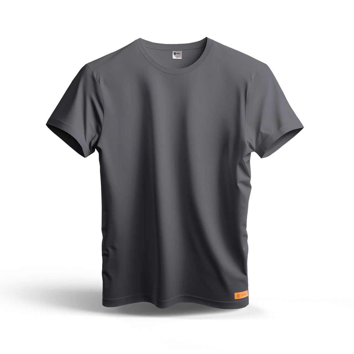 Sunnah Conscious plain charcoal grey dry fit mesh t-shirt with a crew neck and short sleeves
