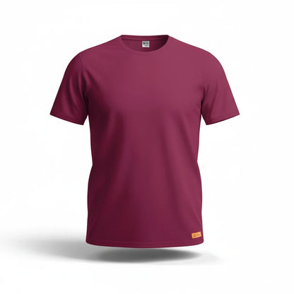 Sunnah Conscious plain maroon dry fit t-shirt made from breathable mesh fabric for athletic or casual wear.