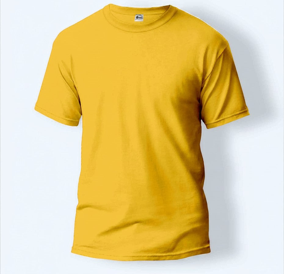 Sunnah Conscious yellow round neck t-shirt made from 100% breathable cotton for casual everyday wear.