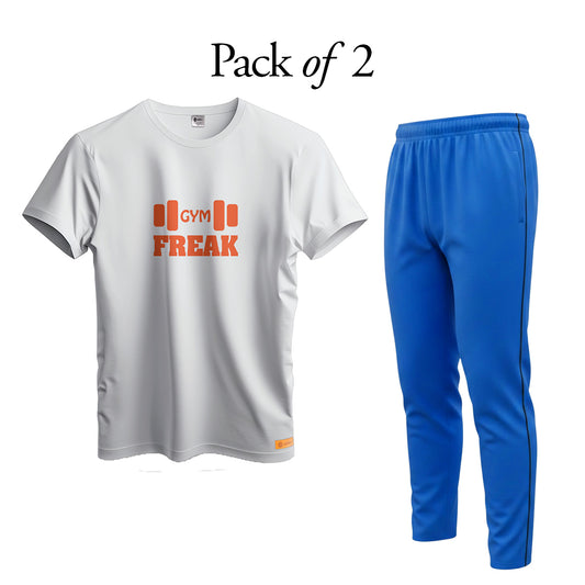 Pack of 2 Scuba Fabric Trouser and Dry fit T-Shirts