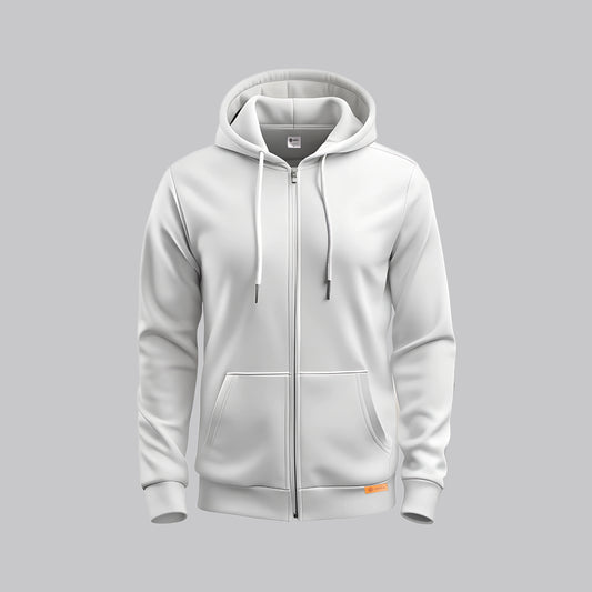 Steel Grey Plain Zipper Hoodie